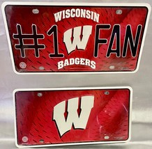 UW Wisconsin Badgers License Plates - Lot of 2  NEW Pimp Your Ride Badge... - £16.88 GBP