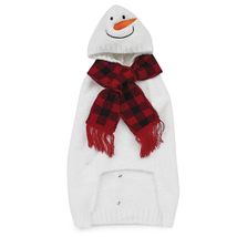 MPP Holiday Snowman Dog Sweater Acrylic Cute Ultra Soft Warm Scarf Plastic Butto - £19.91 GBP+