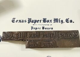 vintage letter press printing block Texas Paper Box MFG 4 3/4 x  1” - $635.72 MXN