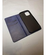iPhone 12/12pro flip case blue Luxury Appearance imitation Leather NEW - £7.69 GBP