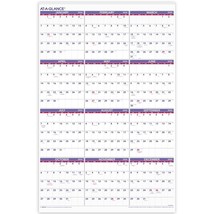 AT-A-GLANCE Yearly Wall Calendar, 24&quot; x 36&quot;, 2024, PM1228 - £22.71 GBP