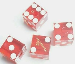Mohegan sun  4 casino dice retired   red  used  drilled thumb200
