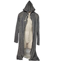 J Story Women&#39;s Cardigan Sweater Size Small Gray Punk Grunge Ripped Hooded - $36.04