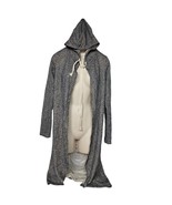 J Story Women&#39;s Cardigan Sweater Size Small Gray Punk Grunge Ripped Hooded - $664.71 MXN