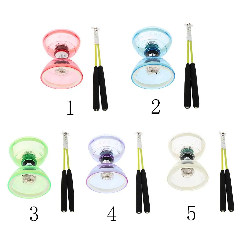 Pro Triple Bearing Medium 5inch Chinese Yoyo Diabolo Toy with Lights &amp; Carbon - £23.78 GBP+