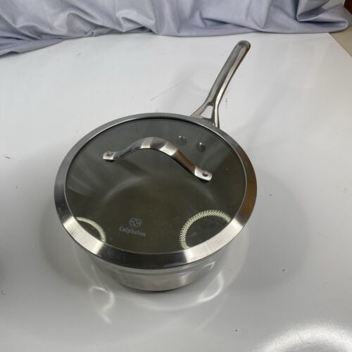 Calphalon 3 1/2 Quart Tri-ply Stainless Steel Sauce Pan With Lid 87032 - £38.88 GBP