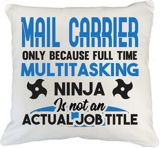 Cool Mail Carrier White Pillow Cover for Mailman and Postman 18x18 in Wh... - $24.74+