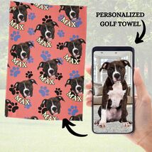 Personalized Golf Towel, Custom Golf Towel with Ring, Pets Design Fun Go... - $17.89