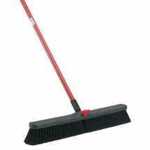 Libman 801 Push Broom, Locking Nut, 60 In L, 24 In Sweep Face, 3 In Black - $50.99