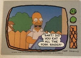 The Simpsons Trading Card 1990 #41 Bart Simpson Homer - £1.49 GBP