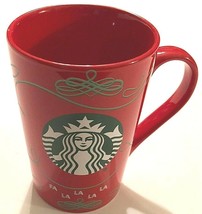 Set of 2 Starbucks 2020 Christmas Fa La Fa La Red Green Ceramic Coffee Mug 11oz. - £12.94 GBP