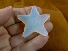 (Y-STA-553) White Opalite STARFISH gemstone sea star Stone FIGURINE carving - $14.01
