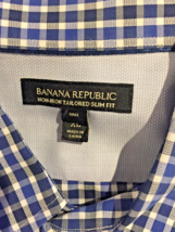 Banana Republic Shirt Mens XL Purple,Black,White Oxford Non Iron Slim Fit - £13.98 GBP