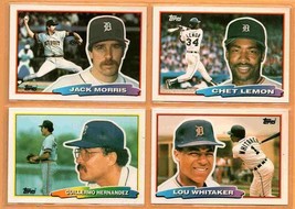 4 dif Detroit Tigers 1988 Topps Big Baseball Jack Morris Lou Whitaker Ch... - $1.99