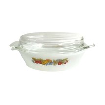 Casserole Dish Fire King Nature Bounty Oval 433 Anchor Hocking Lidded 1.5 q 1976 - £14.94 GBP