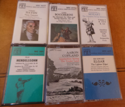 6 working Musical Heritage Society Classical Audio Cassettes Elgar Haydn Copland - £28.44 GBP