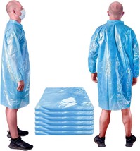 Polyethylene Lab Coats. Pack of 50 Blue Poly Lab Coats X-Large. Disposable Polye - £208.22 GBP