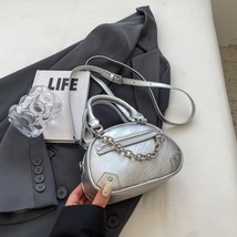 LEFTSIDE Silver Mini Crossbody Bags with Short Handle for Women 2023 Korean Late - £61.79 GBP