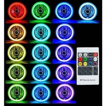 5-3/4 RF RGB COB LED Color Change Halo Shift Angel Eye 6000K HID Headlights Pair - £203.82 GBP