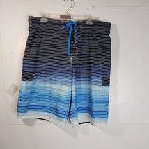 Mens Hang Ten Swim Trunks/Board Shorts Blue Ombre Tie Waist Size XL - £11.98 GBP