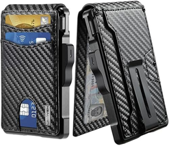  Wallet for Men with Money Clip Slim Leather Slots Credit Card Holder RF NEW - £31.47 GBP