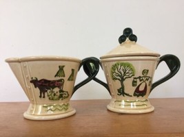 Vintage Metlox Pottery Poppytrail Homestead Provincial Creamer Milk Sugar Pair - £29.53 GBP