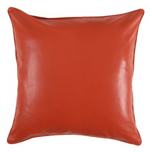 Genuine Soft Lambskin Leather Pillow Cushion RED Cover Case Handmade Home Decor - £30.78 GBP