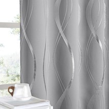 Nicetown Curtains 63 Inch Length 2 Panels, Window, 52 Inches Wide, Silver Grey - £34.36 GBP