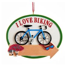 I Love Biking Christmas Tree Ornament A2053 - $11.86