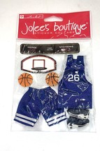 Basketball Stickers Scrapbooking Sheet Game Ball Net Backboard Uniform - $4.88