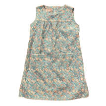 Kayce Hughes Blue Cotton Floral Print Shift Dress Girls Size 6 Sleeveless - £14.22 GBP