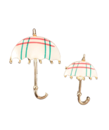 Set of 2 Vintage Umbrella Scatter Pins MOP Accents - $10.43 CAD