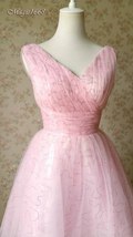 Cute Pink V-neck Short Princess Dress Sleeveless Pink Tutu Birthday Party Dress image 2