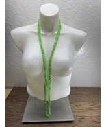 Vintage 1960&#39;s Green Multi Strand Sparkle Plastic Round Bead Necklace KG JD - $27.13 CAD
