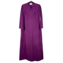 Vanity Fair VTG Robe 12 Womens Fleece Purple Pockets Full Zip Long Sleev... - $25.60