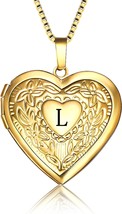 Love Heart with Initial (L) Locket Necklace  - £25.67 GBP