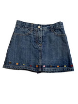 Gymboree Demin Skirt Girls Size 5 Embroidered Colorful Dots On Hem With ... - $10.45