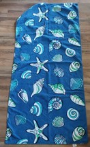 Seashells Blue Beach Bath Pool Towel 28x60 100% Cotton - $14.55