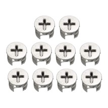 uxcell 10 Pcs Furniture Cam Lock Nut Connectors Fittings 15x12mm for Cabinet Dra - £11.18 GBP