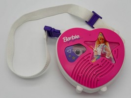 Vintage 1993 Barbie Cassette Tape Player BE-400 Pink Heart Portable Tested Works - £45.45 GBP