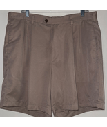 Haggar Cool 18 Men&#39;s Tan Pleated Shorts - $13.74 CAD