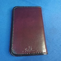 Vinatage Hazel 2 Pocket Card Holder - Burgundy Leather - $14.01