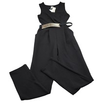 Fashion Magazine Romper Womens S Black Sleeveless Seersucker Belted Pull... - £26.68 GBP