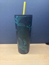 Starbucks Emerald Floral Cold Cup Tumbler Fall 2021 Stainless Steel 24oz - $31.68