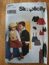 UNCUT Simplicity Pattern #9456 Childrens Jacket/ Overalls/skirt /vest/hat - $5.94