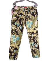 Bongo Cropped Skinny Ankle Jeans Juniors Size 7 Green/Black Floral Print New - £19.89 GBP