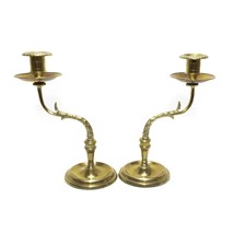 Vintage Pair of Heavy Brass Candle Sticks by SARREID Ltd 2425 Korea 9 3/4&quot; Tall - £98.89 GBP