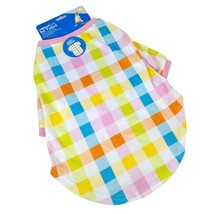 Vibrant Life Pet Medium Spring Pastel Checkered Dog Shirt 17 inch 20 to ... - $12.16