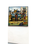 J. Roig Quixote Hand Painted Tile Having Fun In The Yard 6&quot;x6&quot; Unsigned - $24.99