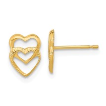 14K Gold Madi K Hearts Post Earrings Jewerly - £37.41 GBP